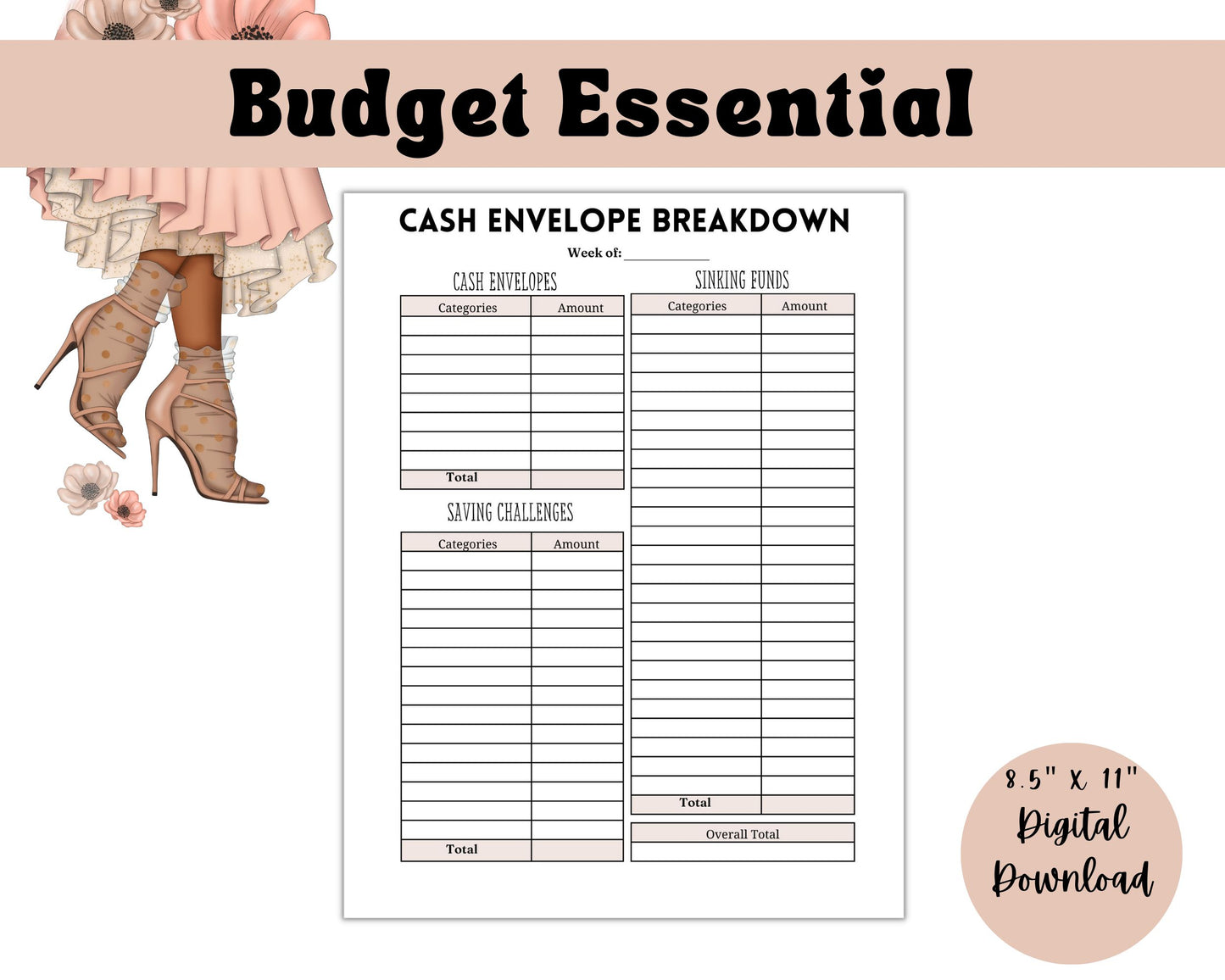 Cash Envelope Breakdown | Digital Download