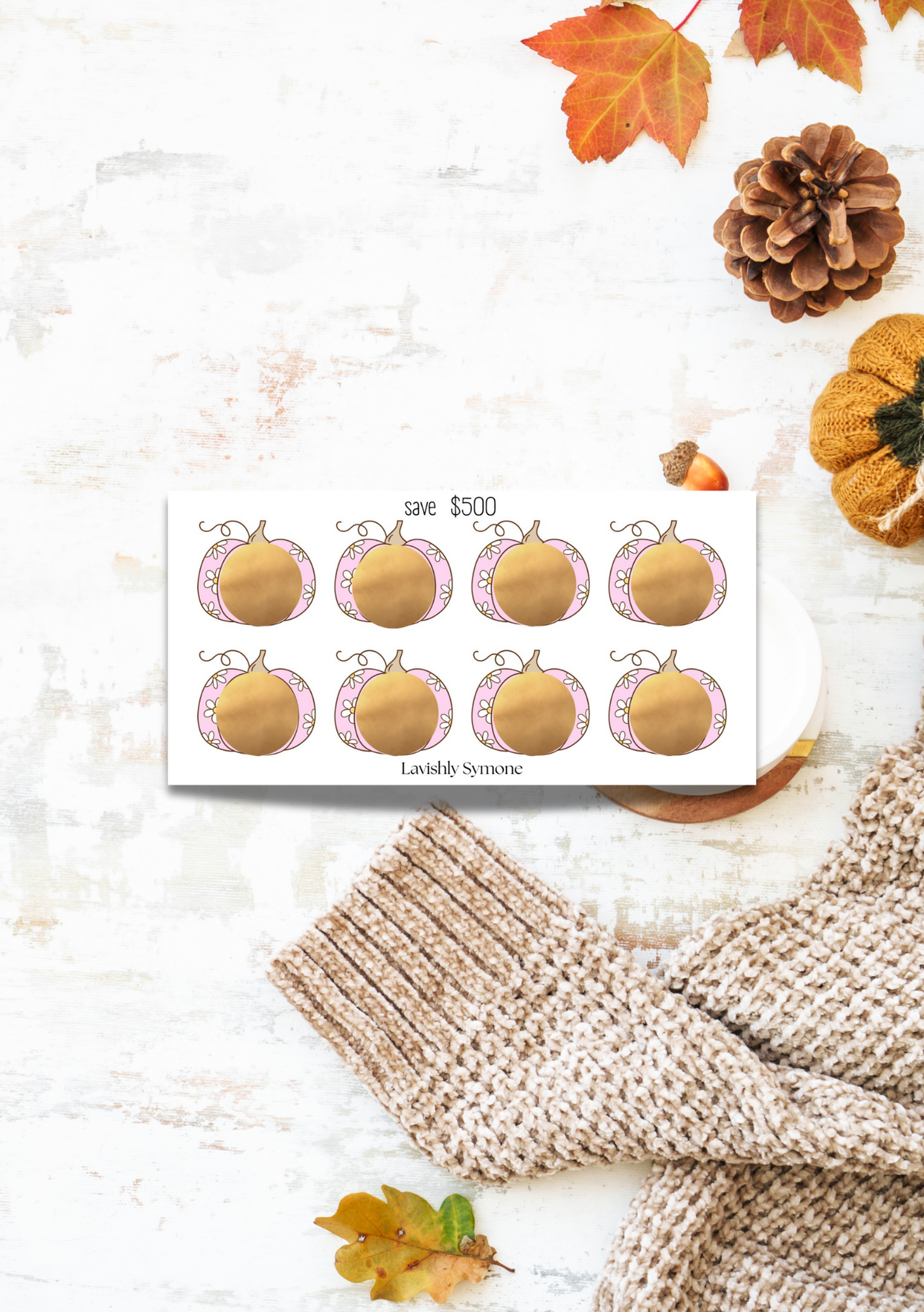 Save $500 | Daisy Autumn Scratch off Saving Challenge