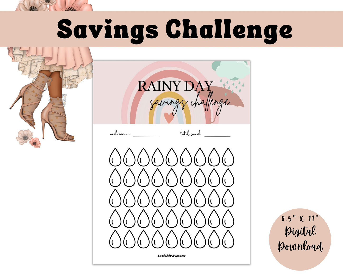 Rainy Day Savings Challenge | Digital Download