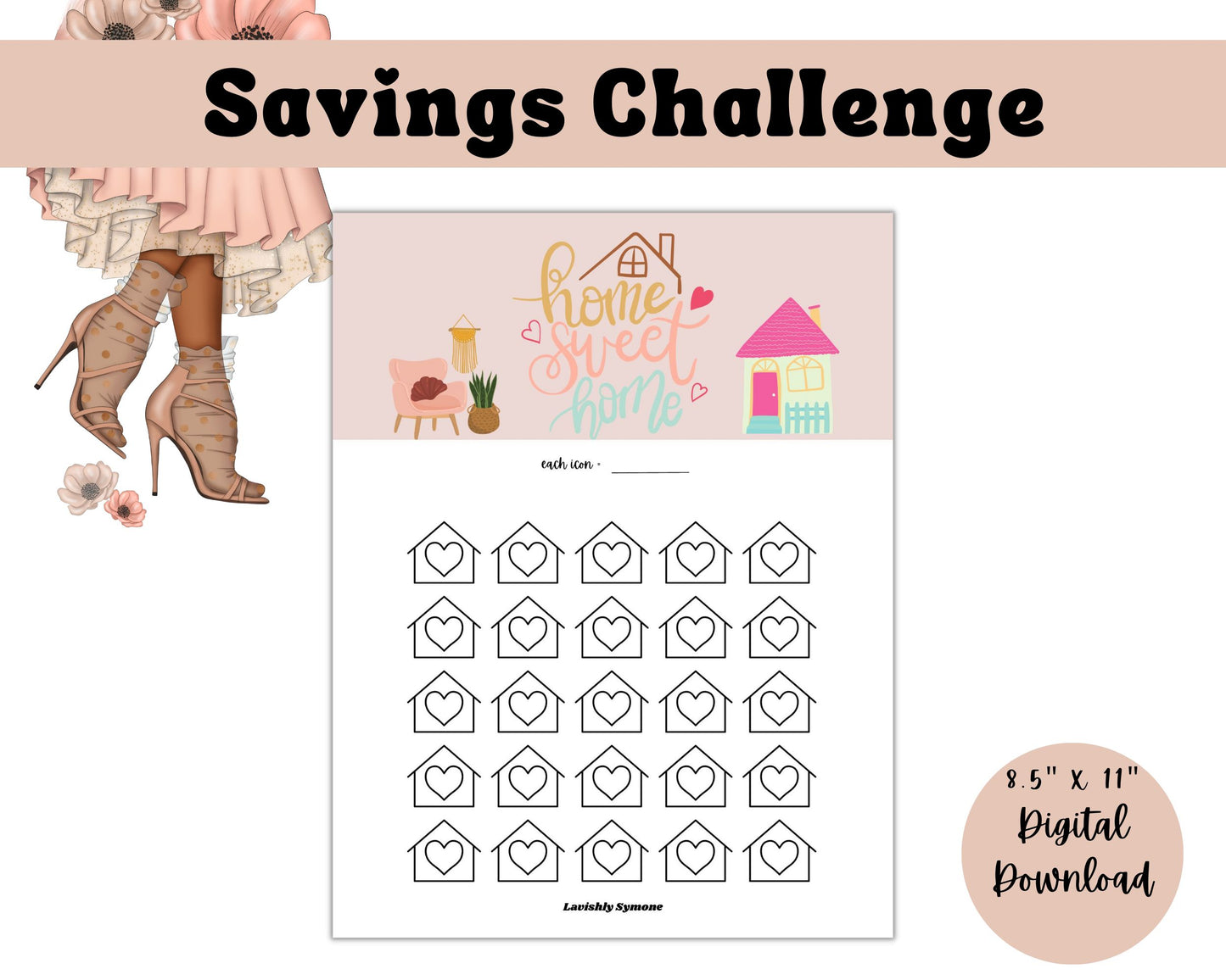 Home Sweet Home Savings Challenge | Digital Download