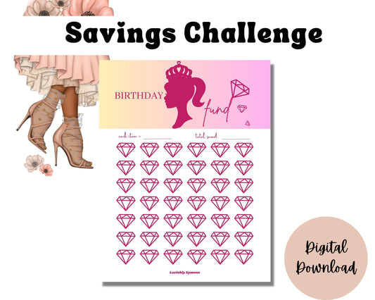 Barbie Birthday Savings Challenge | Digital Download