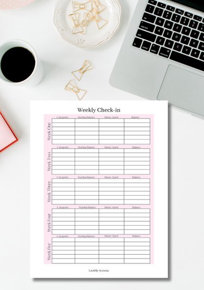 Weekly Check-in Template | Digital Download