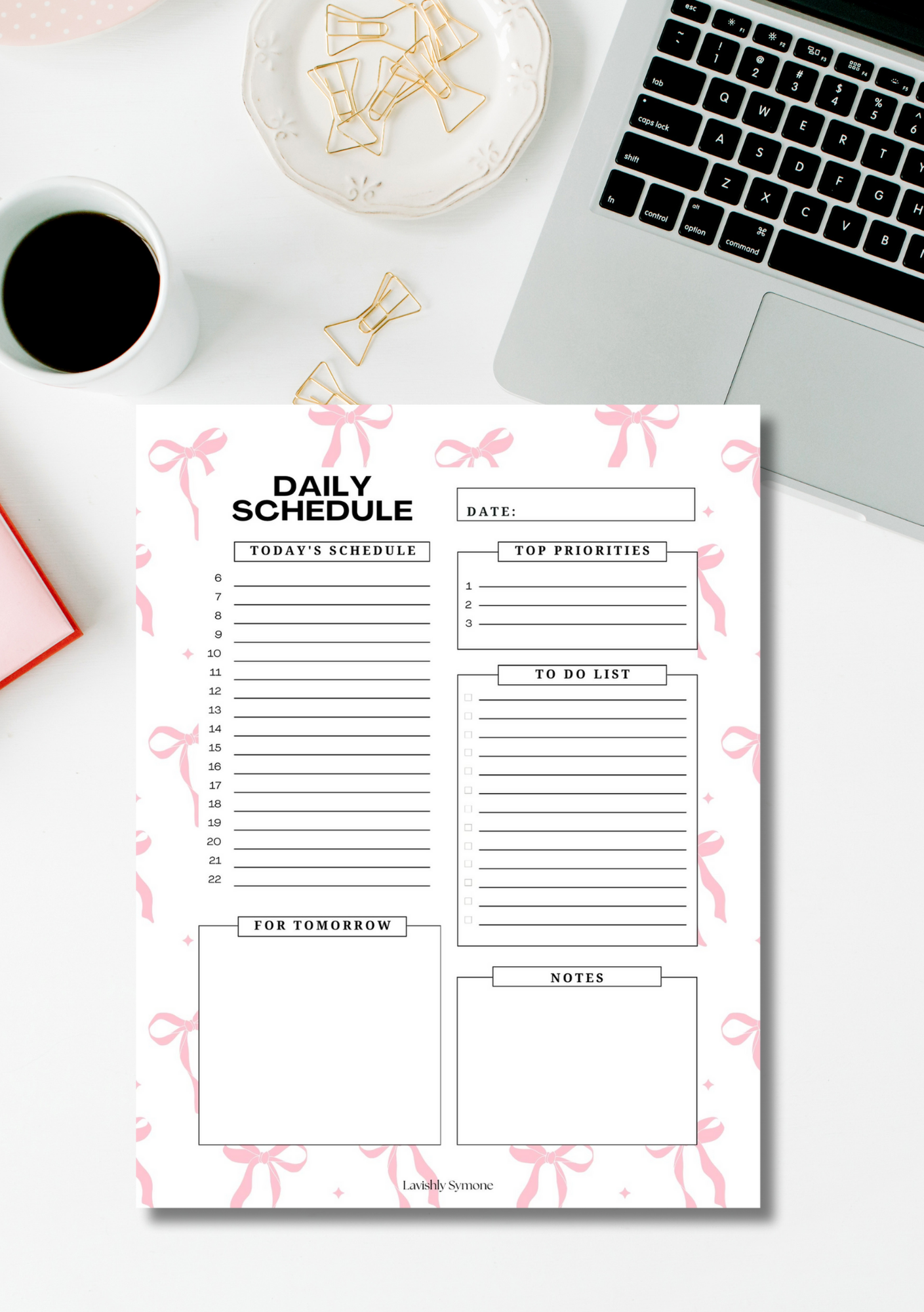 Daily Schedule Template | Digital Download