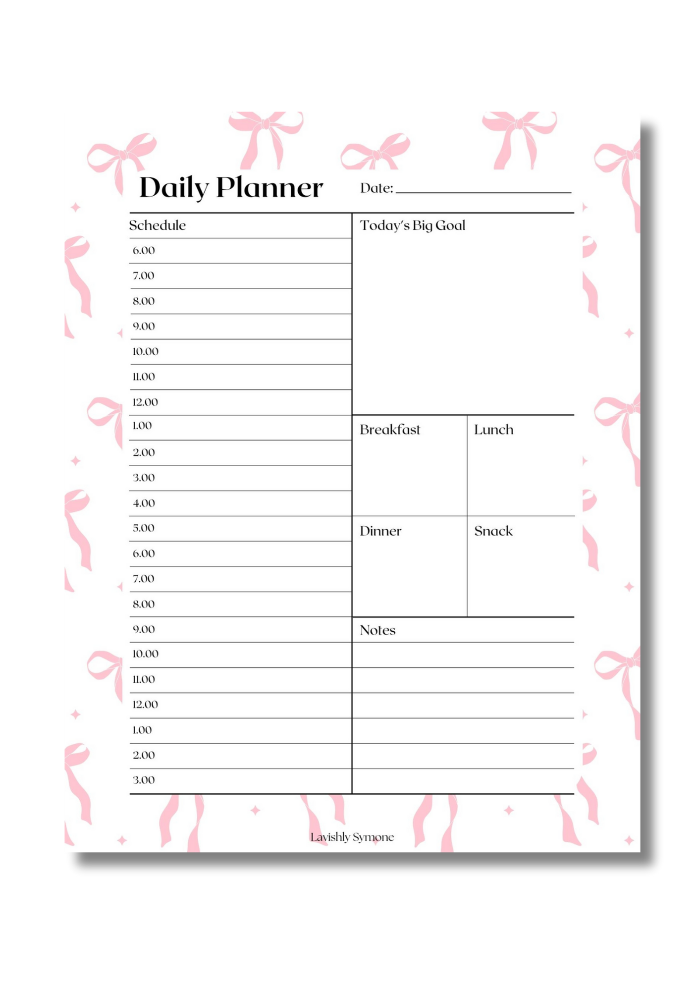 Daily Planner Template | Digital Download