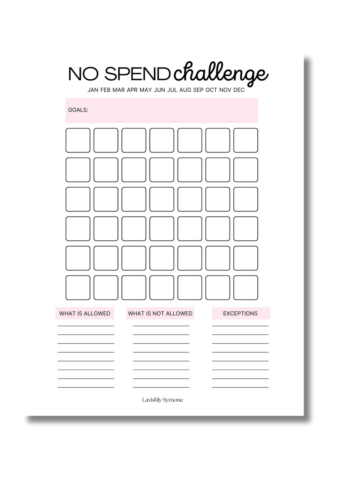 No Spend Tracker | Digital Download