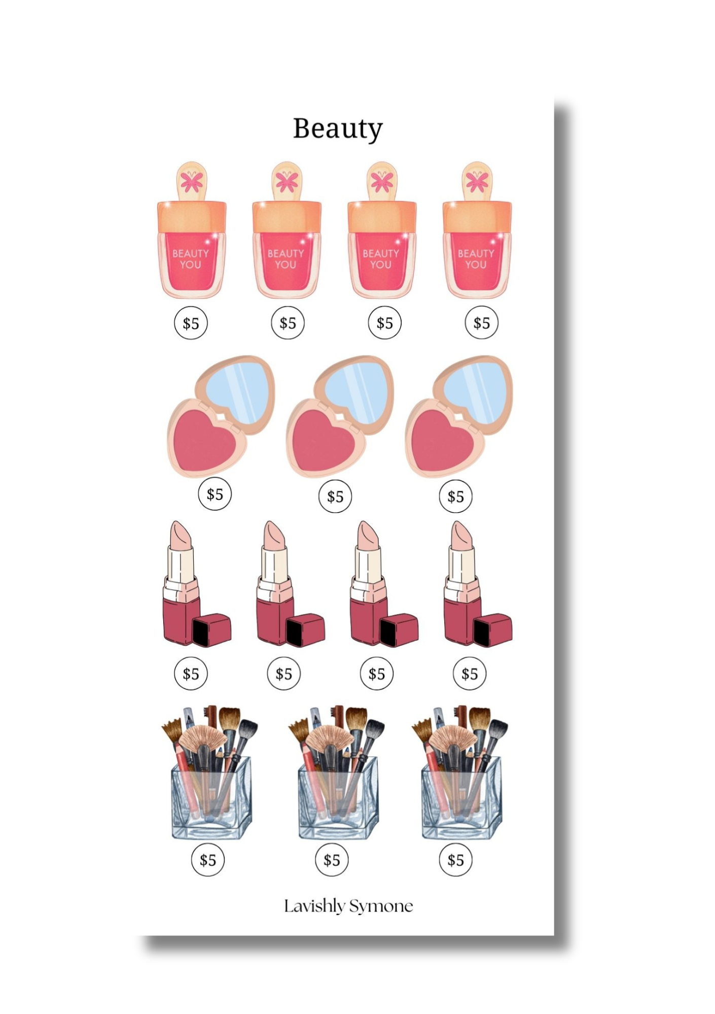 Beauty Saving Challenge | Self-Care Sinking Fund | Printable Savings Tracker