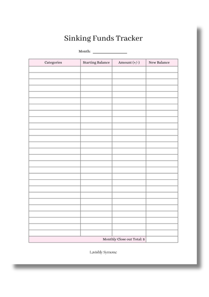 Sinking Fund Tracker (Theme 2) | Digital Download