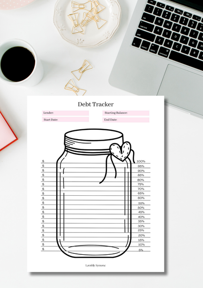 Mason Jar Debt Tracker | Digital Download