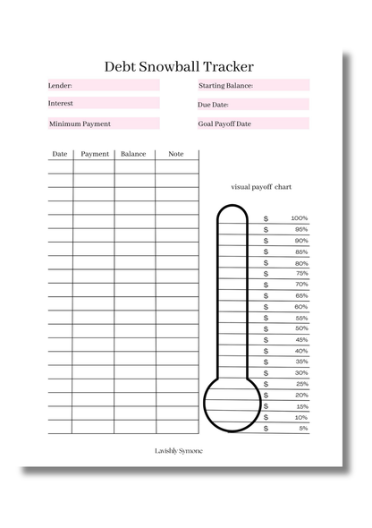 Debt  Snowball Tracker | Digital Download