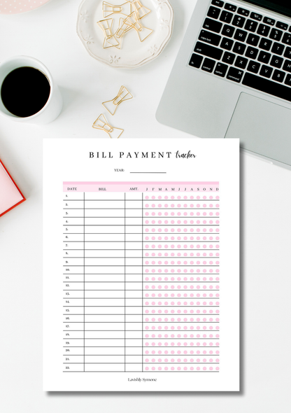 Bill Payment Tracker | Digital Download