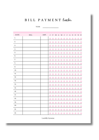 Bill Payment Tracker | Digital Download