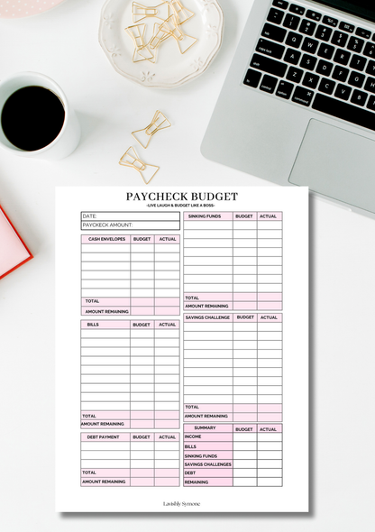 Paycheck Budget Template | Digital Download