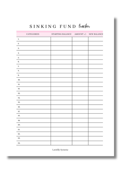 Sinking Fund Tracker | Digital Download
