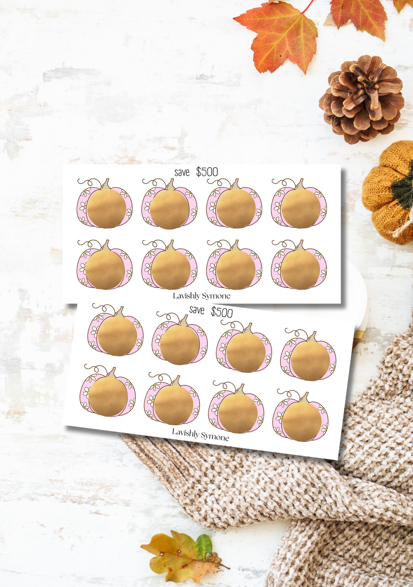 Save $500 | Daisy Autumn Scratch off Saving Challenge